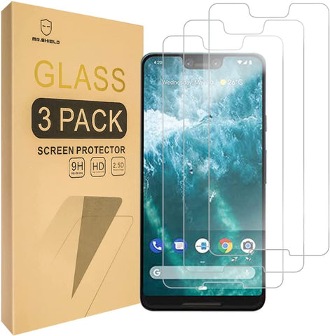 Mr.Shield [3-PACK] Designed For Google (Pixel 3 XL) 2018 [Tempered Glass] Screen Protector with Lifetime Replacement