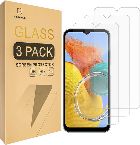 Mr.Shield [3-Pack] Screen Protector For Samsung Galaxy M14 [Tempered Glass] [Japan Glass with 9H Hardness] Screen Protector with Lifetime Replacement