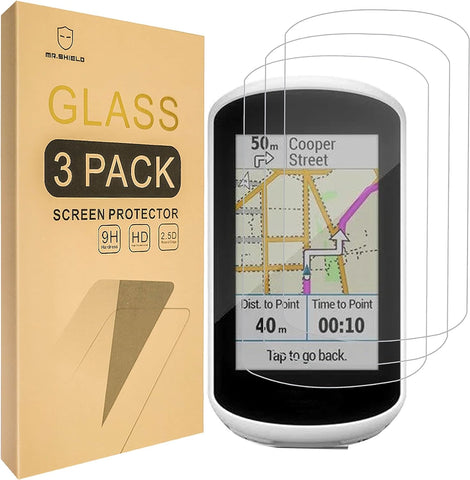 Mr.Shield [3-Pack] Screen Protector For Garmin Edge Explore [Tempered Glass] [Japan Glass with 9H Hardness] Screen Protector Foils with Lifetime Replacement