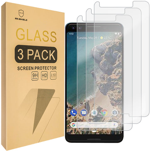 Mr.Shield [3-PACK] Designed For Google (Pixel 3) [Upgrade Maximum Cover Screen Version] [Tempered Glass] Screen Protector [Japan Glass With 9H Hardness] with Lifetime Replacement
