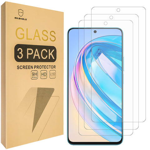 Mr.Shield [3-Pack] Screen Protector For HONOR X8a [Tempered Glass] [Japan Glass with 9H Hardness] Screen Protector with Lifetime Replacement