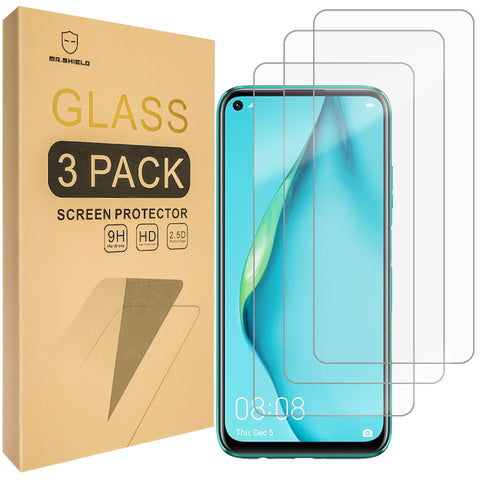 Mr.Shield [3-Pack] Designed For Huawei (P40 Lite) [270μ Glue Version] [Tempered Glass] Screen Protector with Lifetime Replacement