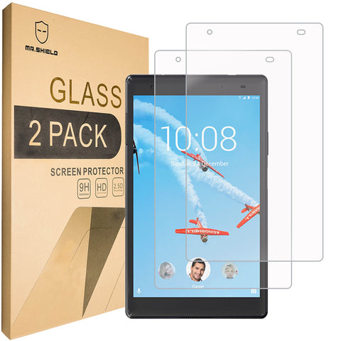 Mr.Shield [2-PACK] Designed For Lenovo Tab 4 8 Plus (8.0 Inch) / Lenovo Tab 4 Plus 8" [Tempered Glass] Screen Protector [0.3mm Ultra Thin 9H Hardness 2.5D Round Edge] with Lifetime Replacement