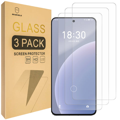Mr.Shield [3-Pack] Screen Protector For Meizu 20 [Tempered Glass] [Japan Glass with 9H Hardness] Screen Protector with Lifetime Replacement