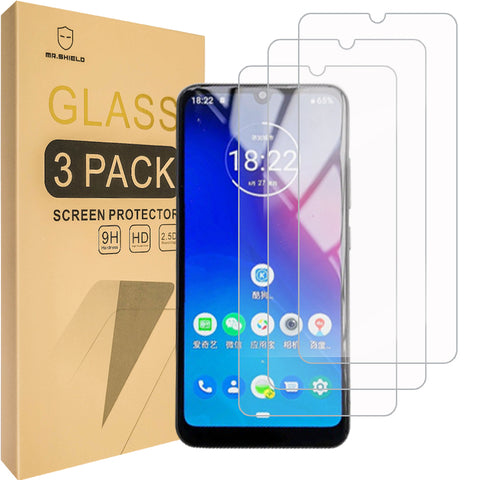 Mr.Shield [3-Pack] Designed For Motorola (Moto E6 Plus)[Tempered Glass] [Japan Glass with 9H Hardness] Screen Protector with Lifetime Replacement