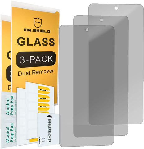 Mr.Shield [3-PACK] Privacy Screen Protector Compatible with Motorola edge+ (2022) [Tempered Glass] [Anti Spy] Screen Protector with Lifetime Replacement