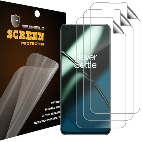 Mr.Shield [3-Pack] Designed For OnePlus 11 5G [Strong Adhesive Flexible Film] (TPU Material) Premium Clear Screen Protector (PET Material)