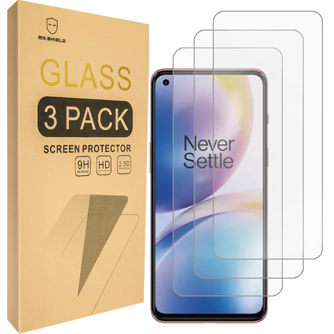 Mr.Shield [3-Pack] Designed For OnePlus Nord 2 5G [Tempered Glass] [Japan Glass with 9H Hardness] Screen Protector with Lifetime Replacement