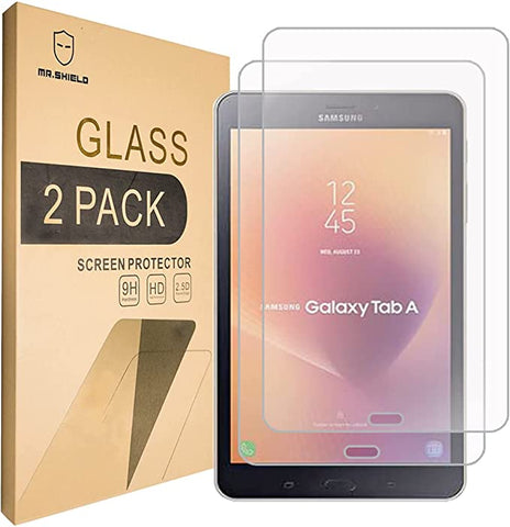 Mr.Shield [2-PACK] Designed For Samsung Galaxy Tab A 8.0 (2017) / Galaxy Tab A2S (SM-T380) [Tempered Glass] Screen Protector [0.3mm Ultra Thin 9H Hardness 2.5D Round Edge] with Lifetime Replacement
