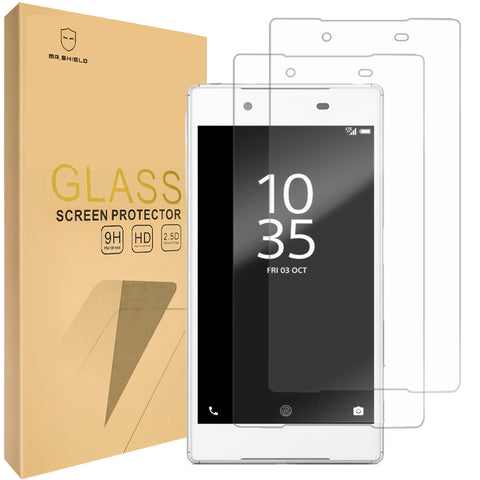 Mr.Shield [2-PACK] Designed For Sony Xperia Z5 [Tempered Glass] Screen Protector with Lifetime Replacement