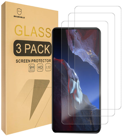 Mr.Shield [3-Pack] Screen Protector For Xiaomi Poco F5 Pro [Tempered Glass] [Japan Glass with 9H Hardness] Screen Protector with Lifetime Replacement