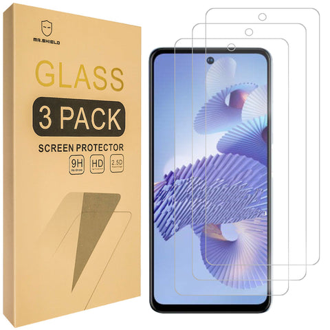Mr.Shield [3-Pack] Screen Protector For ZTE Blade V40 [Tempered Glass] [Japan Glass with 9H Hardness] Screen Protector with Lifetime Replacement