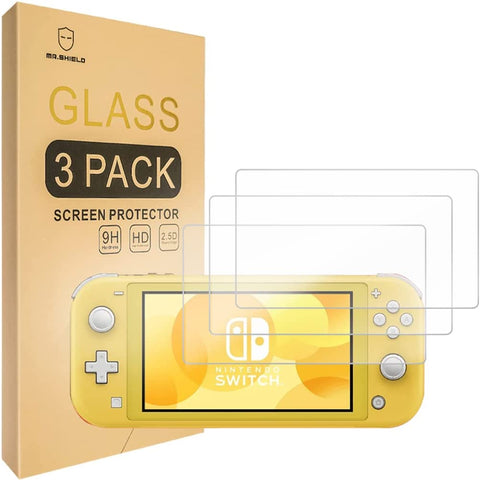 Mr.Shield [3-PACK] Designed For Nintendo Switch Lite [Tempered Glass] Screen Protector [0.3mm Ultra Thin 9H Hardness 2.5D Round Edge]