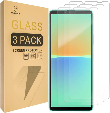 Mr.Shield [3-Pack] Designed For Sony Xperia 10 IV [Tempered Glass] [Japan Glass with 9H Hardness] Screen Protector with Lifetime Replacement