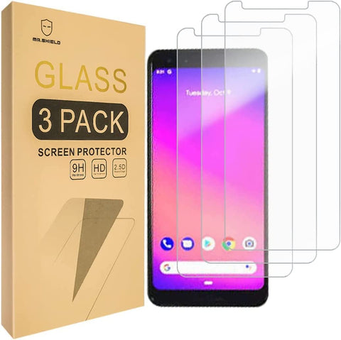 Mr.Shield [3-PACK] Designed For Google (Pixel 3a)[Tempered Glass] Screen Protector with Lifetime Replacement