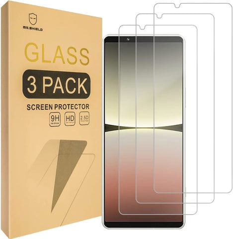 Mr.Shield [3-Pack] Designed For Sony Xperia 5 IV [Tempered Glass] [Japan Glass with 9H Hardness] Screen Protector with Lifetime Replacement