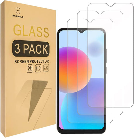Mr.Shield [3-Pack] Designed For ZTE Blade A52 [Tempered Glass] [Japan Glass with 9H Hardness] Screen Protector with Lifetime Replacement