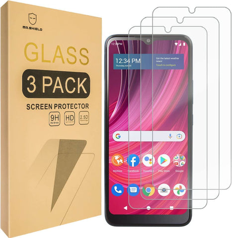 Mr.Shield [3-Pack] Designed For BLU View Speed 5G [Tempered Glass] [Japan Glass with 9H Hardness] Screen Protector with Lifetime Replacement