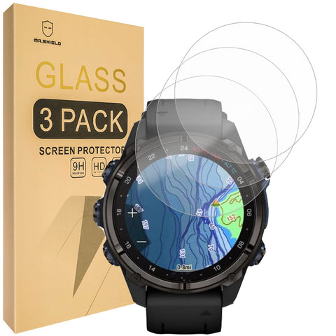 Mr.Shield Screen Protector compatible with Garmin Descent Mk3i [51mm] [Tempered Glass] [3-Pack] [Japan Glass with 9H Hardness]