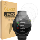 Mr.Shield Screen Protector compatible with Garmin Forerunner 255/255 Music [46mm ONLY] [Tempered Glass] [3-Pack] [Japan Glass with 9H Hardness]