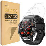 Mr.Shield Screen Protector compatible with ESFOE K52 / SUNKTA K52 / Linwear K52 / ATEVENSE K52 / EIGIIS K52 1.39 Inches Military Smart Watch [Tempered Glass] [3-PACK] [Japan Glass with 9H Hardness]