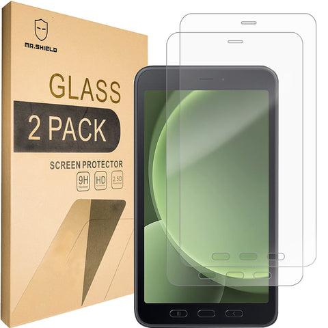 Mr.Shield Screen Protector Compatible with Samsung Galaxy Tab Active5 [Tempered Glass] [2-PACK] [Japan Glass with 9H Hardness]