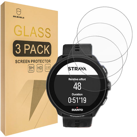 Mr.Shield Screen Protector compatible with SUUNTO Run [Tempered Glass] [3-PACK] [Japan Glass with 9H Hardness]