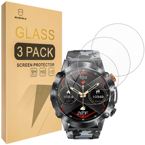 Mr.Shield Screen Protector compatible with GLONHI K59 Pro/SIEMORL ST19 / LIGE ST19 / ESFOE ST19 / LIGE K59, K59 / ST19 1.43" Smartwatch [Tempered Glass] [3-PACK] [Japan Glass with 9H Hardness]