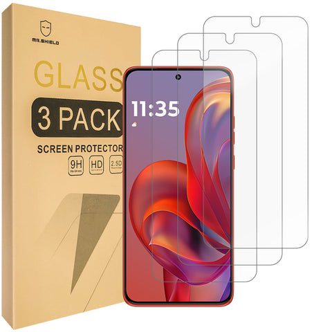 Mr.Shield Screen Protector compatible with Motorola Moto S50 [Tempered Glass] [3-Pack] [Japan Glass with 9H Hardness]