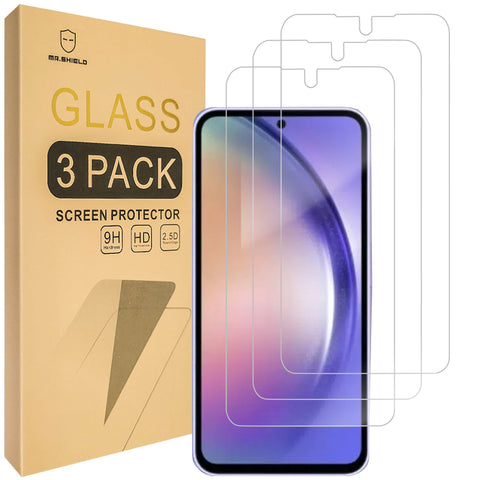 Mr.Shield [3-Pack] Screen Protector For Samsung Galaxy F55 5G / Galaxy M55 5G / Galaxy C55 5G [Tempered Glass] [Japan Glass with 9H Hardness] Screen Protector with Lifetime Replacement