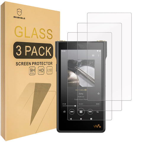 Mr.Shield Screen Protector compatible with Sony Walkman NW-WM1AM2 / NW-WM1ZM2 [Tempered Glass] [3-PACK] [Japan Glass with 9H Hardness]