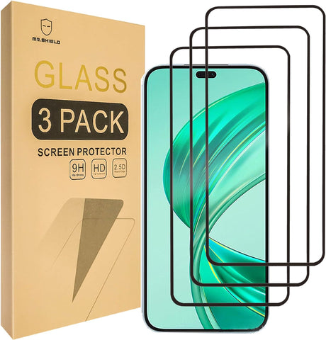 Mr.Shield Screen Protector compatible with Honor X8b [Full Cover] [Tempered Glass] [3-PACK] [Japan Glass with 9H Hardness]