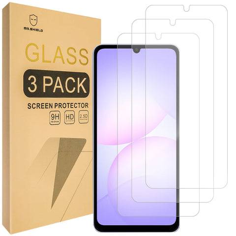 Mr.Shield Screen Protector compatible with Samsung Galaxy A07 [Tempered Glass] [3-PACK] [Japan Glass with 9H Hardness]
