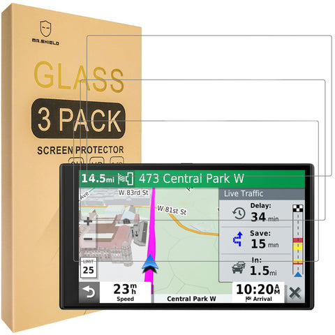 Mr.Shield Screen Protector compatible with Garmin DriveSmart 61 65 71 76 [Tempered Glass] [3-PACK] [Japan Glass with 9H Hardness]