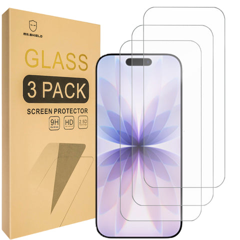 Mr.Shield Screen Protector compatible with iPhone 17 Pro Max [6.9 Inch] [Tempered Glass] [3-PACK] [Japan Glass with 9H Hardness]