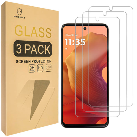 Mr.Shield Screen Protector compatible with Motorola Moto G15 / Moto G15 Power [Tempered Glass] [3-Pack] [Japan Glass with 9H Hardness]