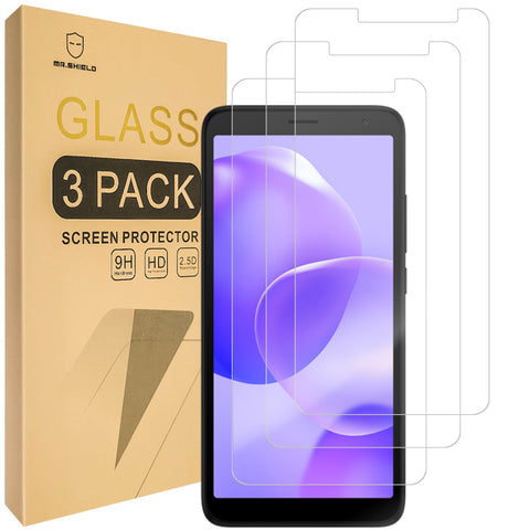 Mr.Shield Screen Protector compatible with TCL 502 [Tempered Glass] [3-PACK] [Japan Glass with 9H Hardness]