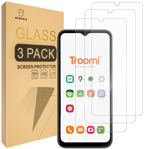 Mr.Shield Screen Protector compatible with Troomi Phone [Tempered Glass] [3-PACK] [Japan Glass with 9H Hardness]