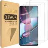 Mr.Shield [3er-Pack] Entwickelt für Motorola Edge 30 Pro/Moto Edge 30 Pro [Gehärtetes Glas] [Japanisches Glas mit 9H-Härte] Displayschutzfolie mit lebenslangem Ersatz