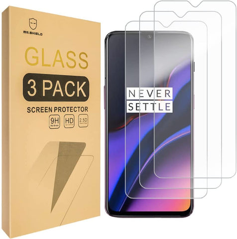 Mr.Shield [3er-Pack] entwickelt für OnePlus 6T / OnePlus 7 [gehärtetes Glas] Displayschutzfolie mit lebenslangem Ersatz