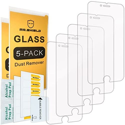 Mr.Shield [5er-Pack] Displayschutzfolie aus gehärtetem Glas für iPhone 6 Plus/iPhone 6S Plus mit lebenslangem Ersatz