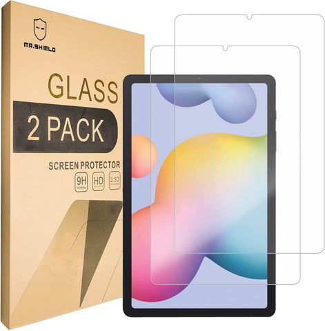 Mr.Shield [2er-Pack] Displayschutzfolie aus gehärtetem Glas für Samsung Galaxy (Tab S6 Lite) mit lebenslangem Ersatz