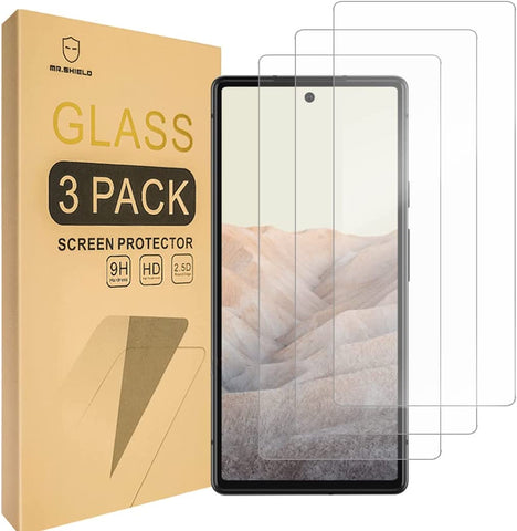 Mr.Shield [3-Pack] Designed For Google Pixel 6 [Tempered Glass] [Japan Glass with 9H Hardness] Screen Protector with Lifetime Replacement