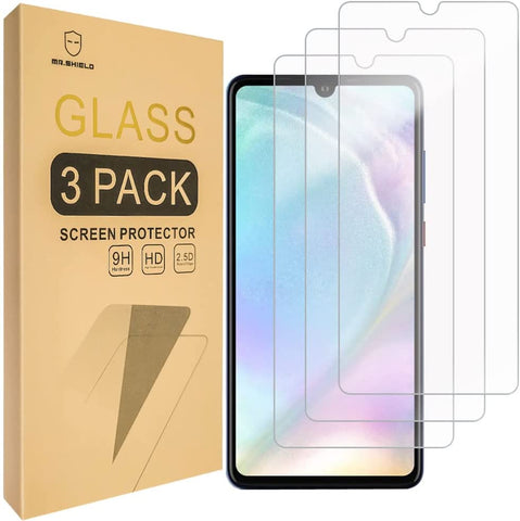 Mr.Shield [3er-Pack] Displayschutzfolie aus gehärtetem Glas für Huawei (P30 Lite) mit lebenslangem Ersatz