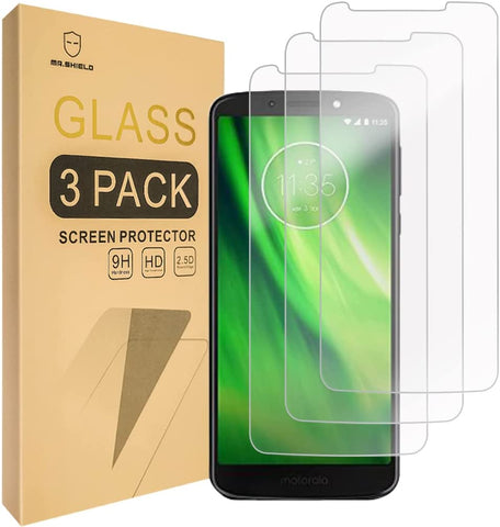 Mr.Shield [3-PACK] Designed For Motorola Moto G6 Play [Tempered Glass] Screen Protector with Lifetime Replacement