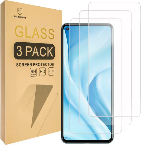 Mr.Shield [3er-Pack] Entwickelt für Xiaomi (Mi 11 Lite) [Gehärtetes Glas] [Japanisches Glas mit 9H-Härte] Displayschutzfolie mit lebenslangem Ersatz