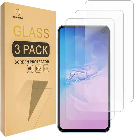 Mr.Shield [3er-Pack] für Samsung Galaxy S10e [gehärtetes Glas] Displayschutzfolie [japanisches Glas mit 9H-Härte] mit lebenslangem Ersatz