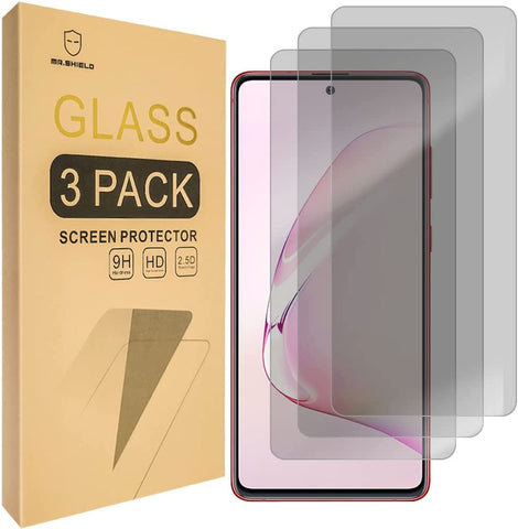 Mr.Shield [3-PACK] Privacy Screen Protector Compatible with Samsung Galaxy Note 10 Lite [Tempered Glass] [Anti Spy] Screen Protector with Lifetime Replacement