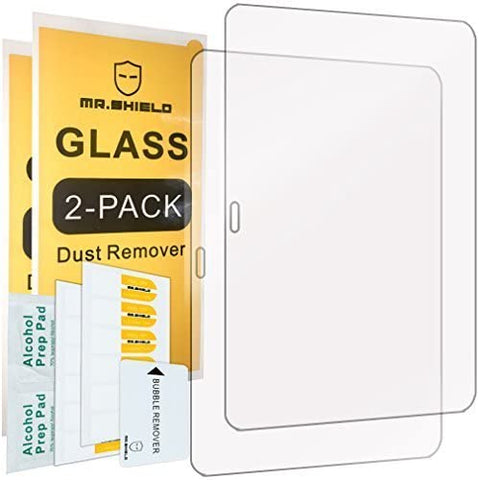 Mr.Shield [2er-Pack] entworfen für Samsung Galaxy Tab 4 10.1 10 Zoll [gehärtetes Glas] Displayschutzfolie [0,3 mm ultradünn, 9H-Härte, 2,5D runde Kante] mit lebenslangem Ersatz