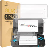 Mr.Shield [3ER-PACK] Entwickelt für Nintendo 2DS XL 2017 [3x oberes Glas + 3x unteres entspiegeltes PET] Displayschutzfolie mit lebenslangem Ersatz